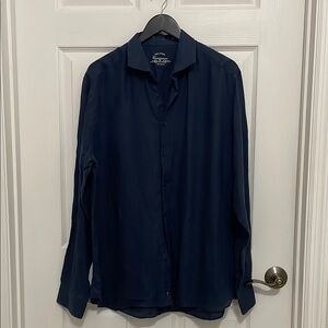 CAMICISSIMA Men's Blue Linen Shirt